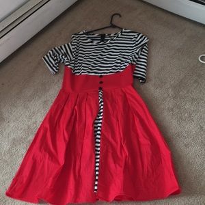 1950 style flair skirt dress
